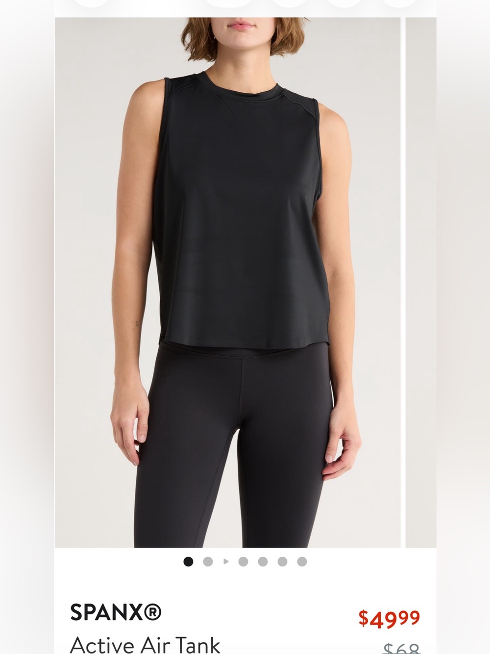 SPANX Navy Sleeveless Crewneck Tank Top power boost air tank